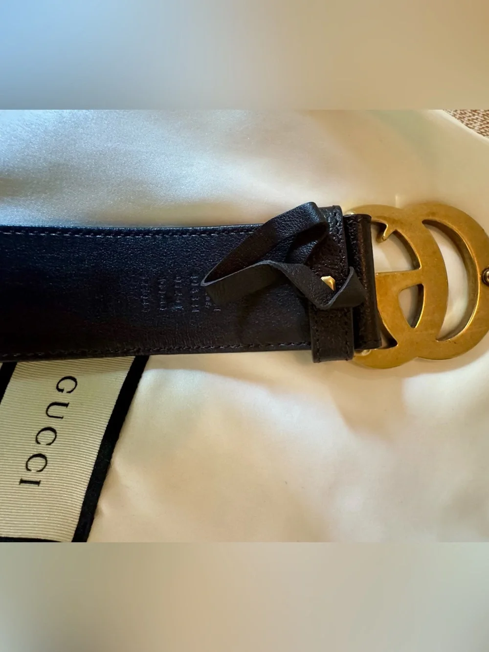 Gucci Dark Brown Men’s Leather Belt with Gold Double G Buckle